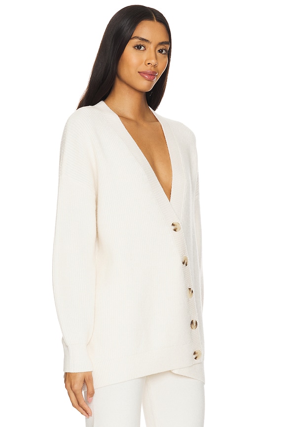 view 2 of 4 Evelyn Asymmetrical Luxe Oversized Cardi in Sea Salt