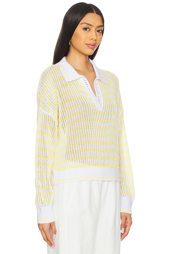 view 2 of 4 Kimberly Striped Tipping Pullover in Bleach White Multi