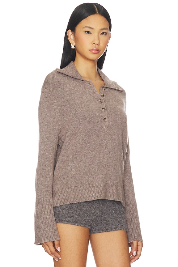 view 2 of 4 Luca Bell Sleeve Polo in Bracken Heather