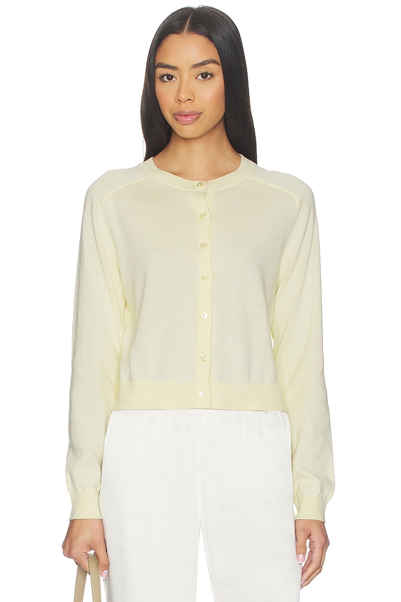 view 1 of 4 CÁRDIGAN CON HOMBROS AL DESCUBIERTO CLEO in Lemon Icing