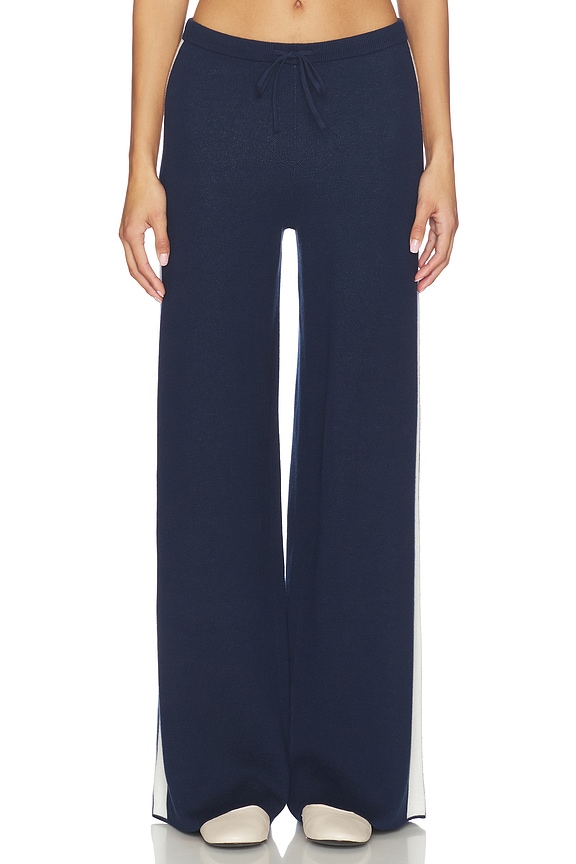 view 2 of 6 Merritt Drawstring Striped Wide Leg Pant in Dark Blue Combo
