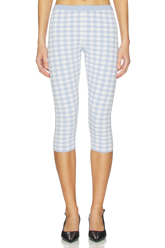 view 1 of 6 Betty Pull On Gingham Capri in Blue Heron Combo