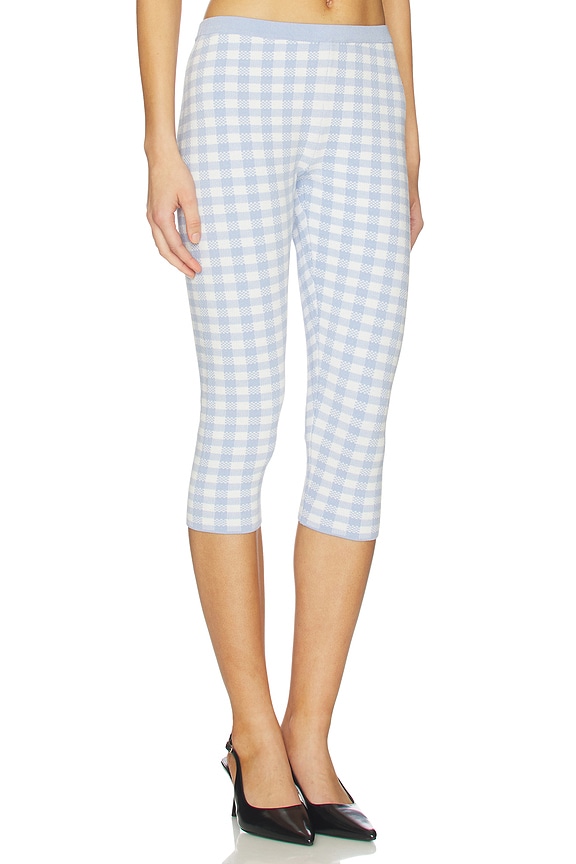 view 2 of 6 Betty Pull On Gingham Capri in Blue Heron Combo