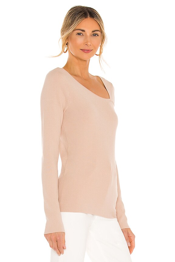 view 2 of 4 Asymmetrical Neckline Top in Oat