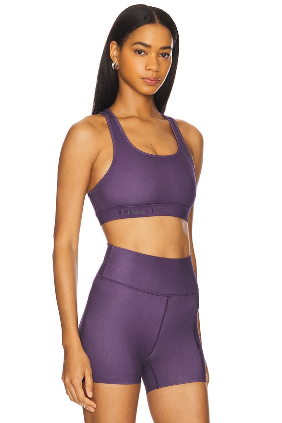 view 2 of 4 Signature Sports Bra in Purple Plumeria