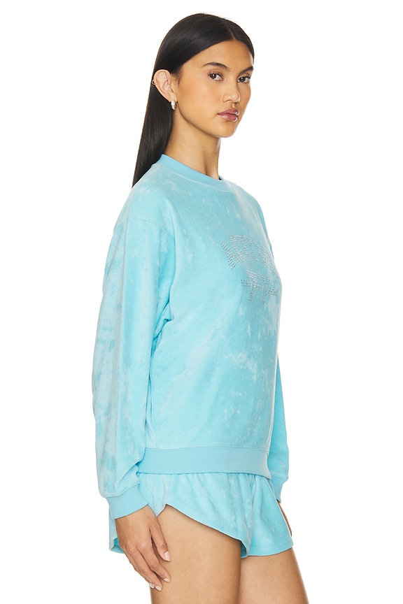 view 2 of 5 Recycled Velvet Crewneck in Baltic Sea