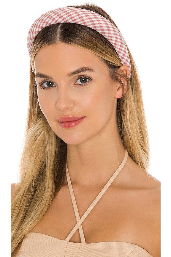 view 1 of 3 Gingham Headband in Pink