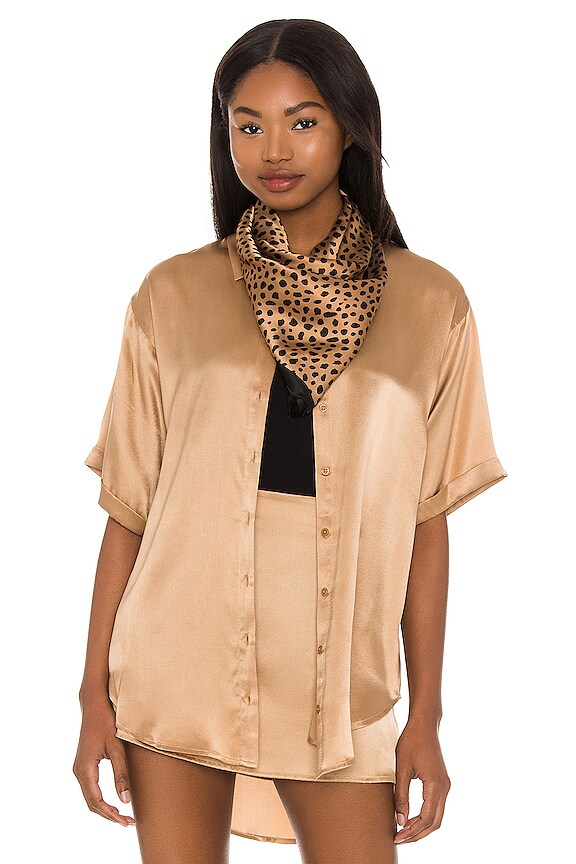 view 2 of 3 Silk Leopard Print Scarf in Leopard