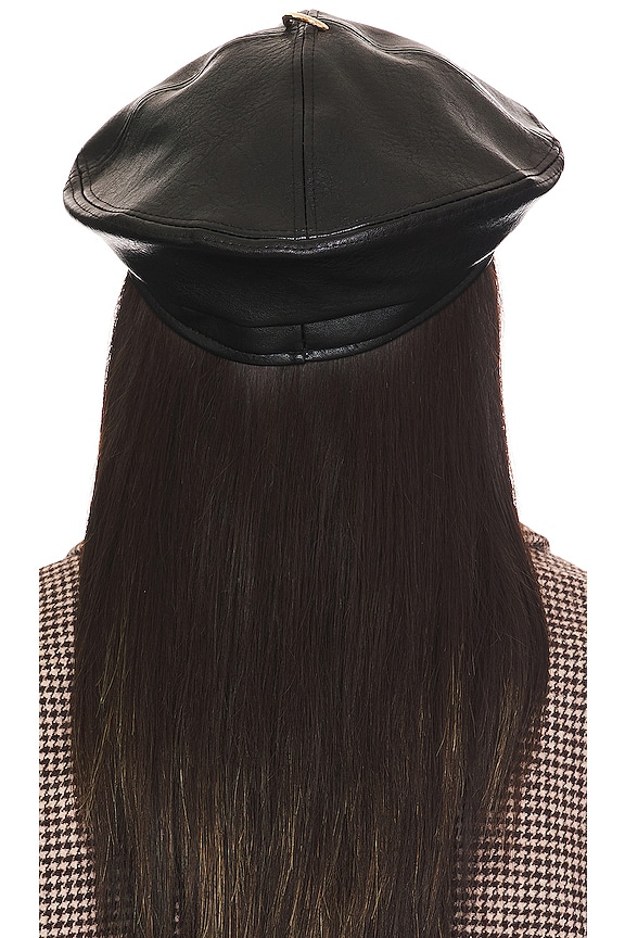 view 2 of 3 Pleather Beret in Black