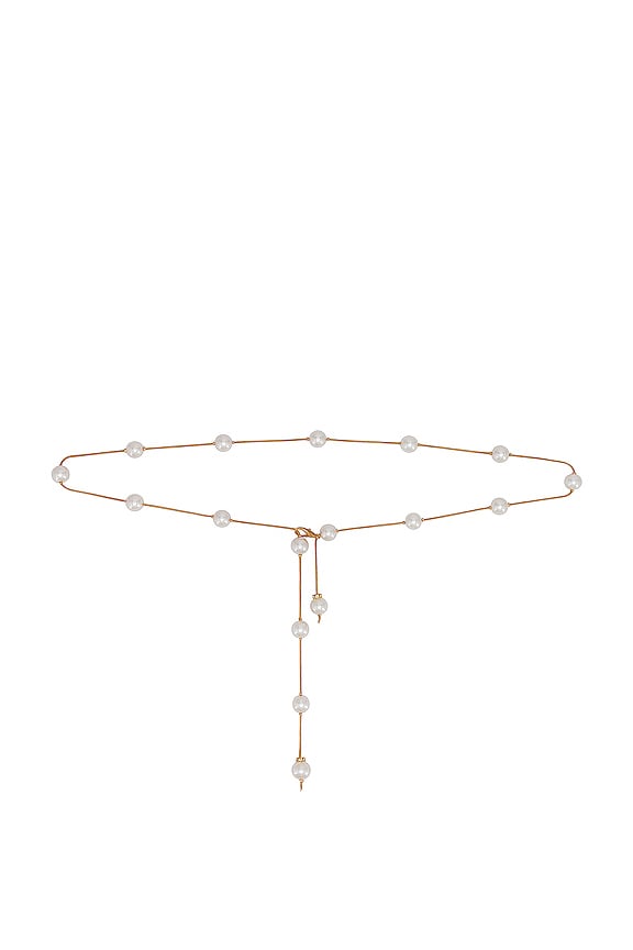 view 2 of 4 Pearl Chain Belt in Gold & Pearl