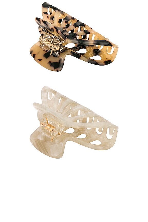 view 2 of 2 Tortoise Shell Claw Set in Grey & Brown