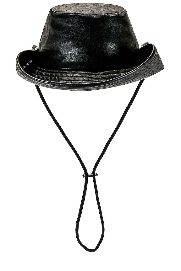 view 2 of 5 Faux Leather Cowboy Hat in Black
