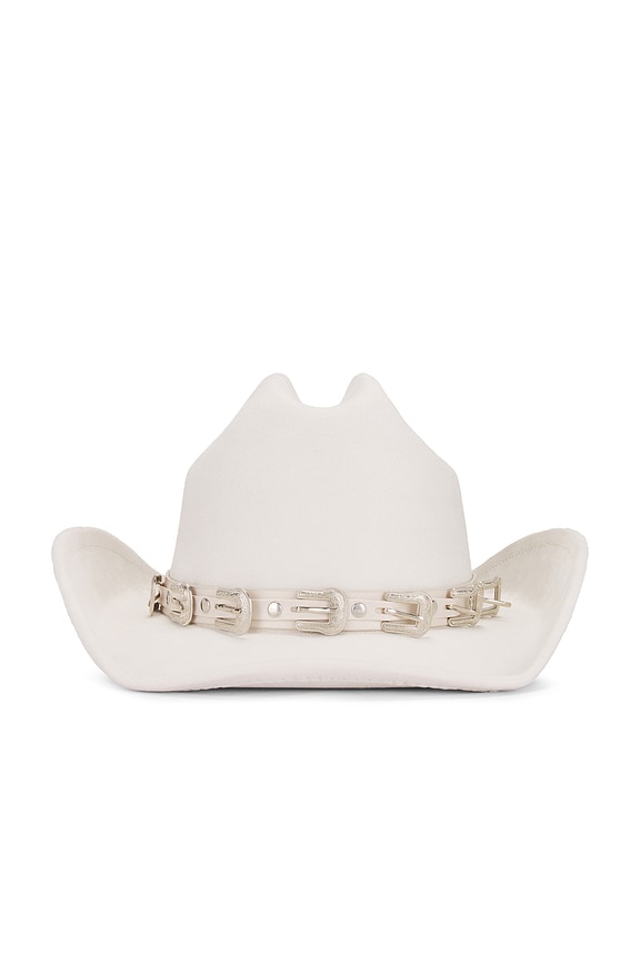 view 2 of 3 Faux Suede Daphne Cowboy Hat in Ivory