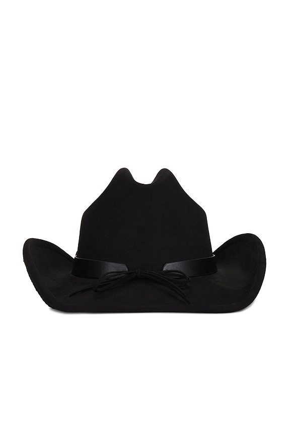 8 Other Reasons Faux Suede Juniper Cowboy Hat in Black One Size New Womens 8OTH-WA316_V1.jpg main image 3