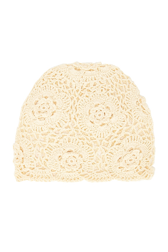 view 2 of 2 Hand-crocheted Beanie in Ivory