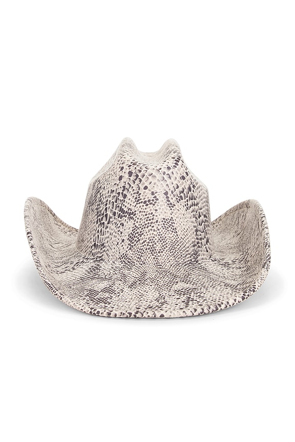 view 2 of 2 Midnight Rider Snakeskin Printed Cowboy Hat in Ivory