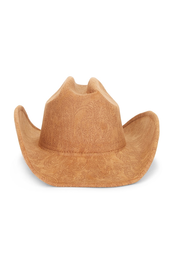 view 2 of 2 Suede Cowboy Hat in Cognac Print