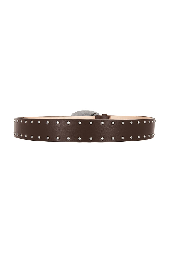view 2 of 3 CINTURÓN SUEDE in Dark Brown & Ivory