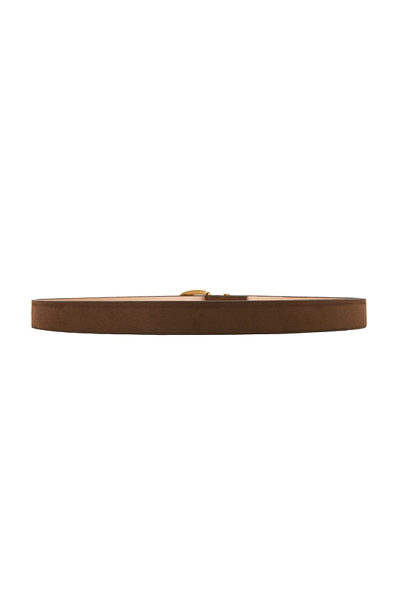 view 2 of 3 Suede Belt With Gold Hardware in Brown Suede