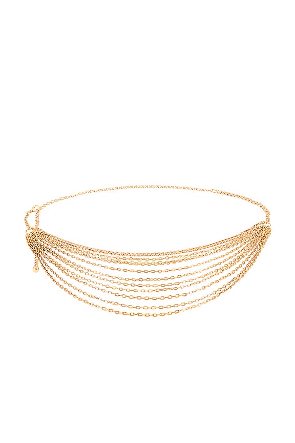view 2 of 3 CINTURÓN DE CADENA EN CAPAS BLAZE in Gold