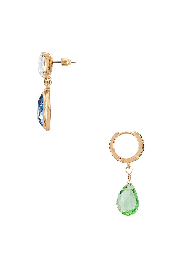 view 2 of 2 Real Glam Earring Set in Blue & Green