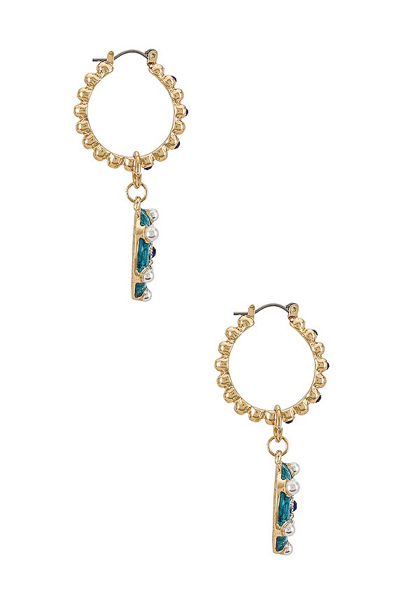 view 2 of 2 Pearlfection Mini Hoop Earring in Torquoise