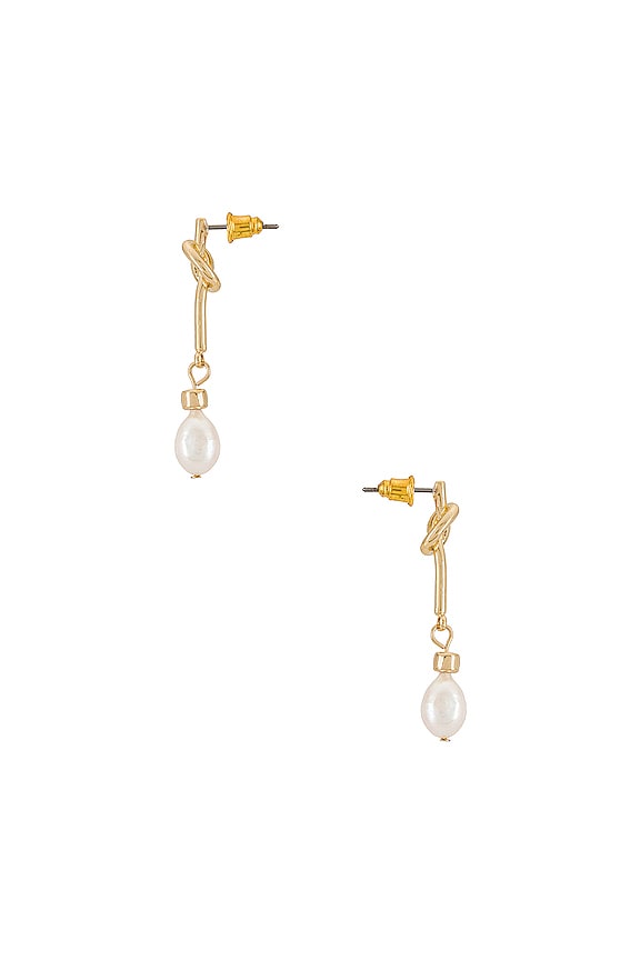 view 2 of 2 PENDIENTE PEARL in Gold