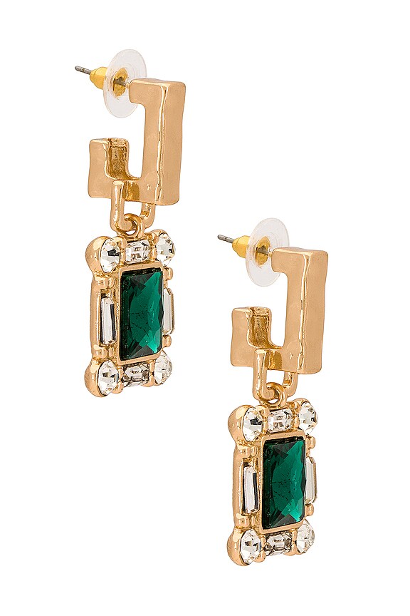 view 2 of 3 Stone Huggies in Gold & Green