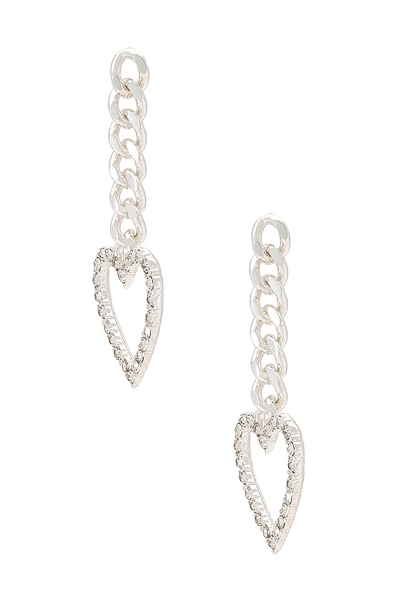 view 2 of 2 하트 드롭 귀걸이 in Silver