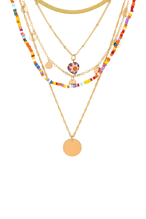 view 2 of 2 Beaded Layered Necklace in Gold