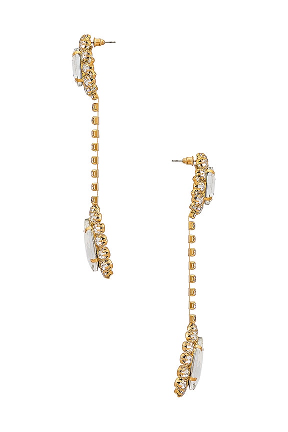 view 2 of 2 CRYSTAL DROP イヤリング in Gold