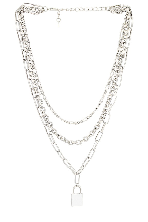 view 1 of 2 On Lock Necklace in Silver