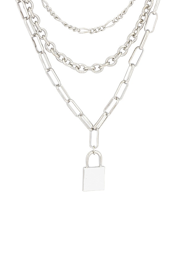 view 2 of 2 On Lock Necklace in Silver