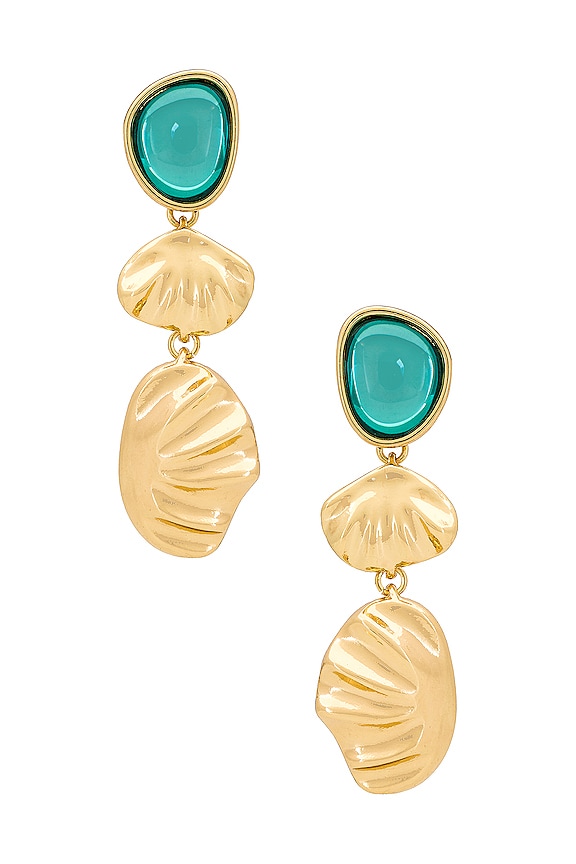 view 1 of 2 PENDIENTES NATURAL DROP in Gold