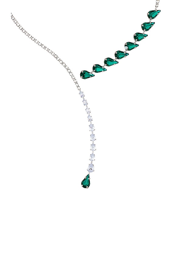 view 2 of 2 Emerald Drops Necklace in Silver