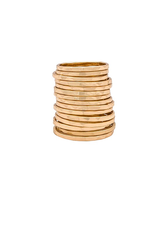 view 2 of 5 CONJUNTO DE ANILLO DE BANDA SIMPLE in Gold