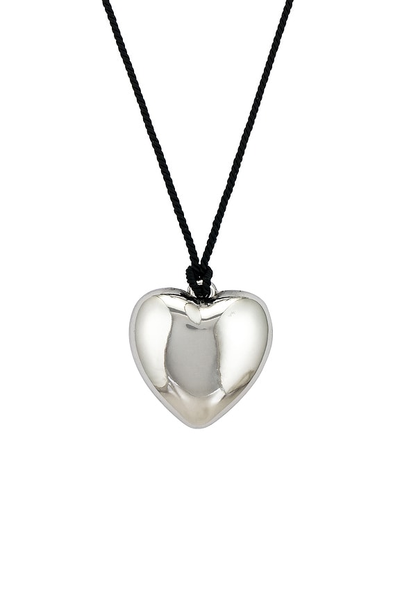 view 2 of 3 Metallic Heart Choker in Silver