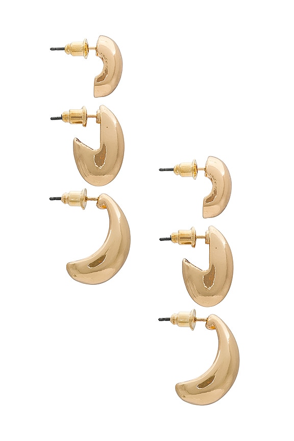 view 2 of 3 Teardrop Hoop Set in Gold