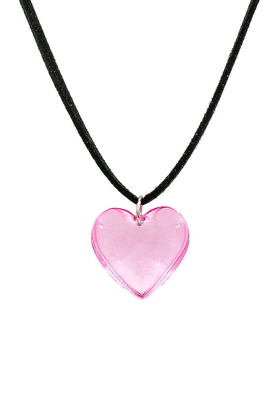 view 2 of 2 Heart Pendant Choker in Pink
