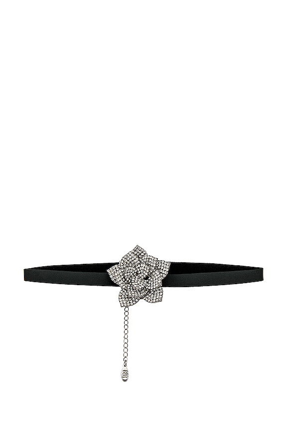 view 1 of 2 Rhinestone Rosette Choker in Silver