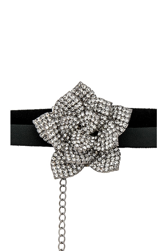view 2 of 2 Rhinestone Rosette Choker in Silver