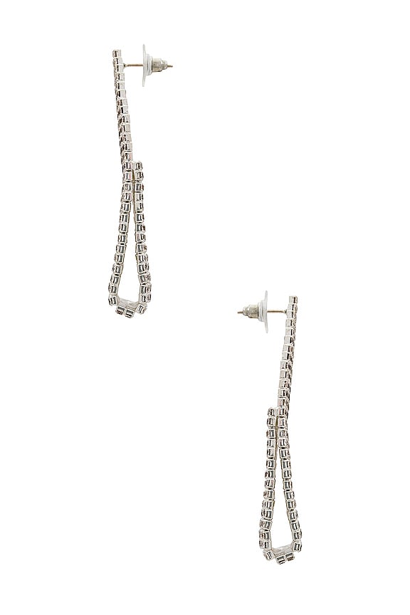 view 2 of 2 라인스톤 귀걸이 in Silver