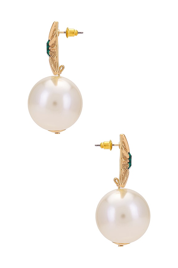 view 2 of 2 СЕРЬГИ LONDON in Gold & Emerald