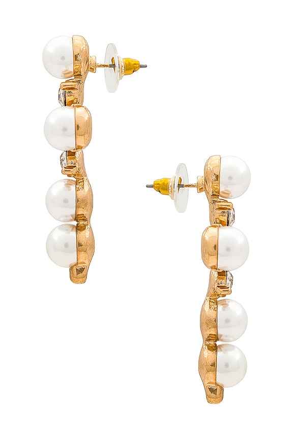 view 2 of 2 СЕРЬГИ С КРЕСТОМ in Pearl & Gold