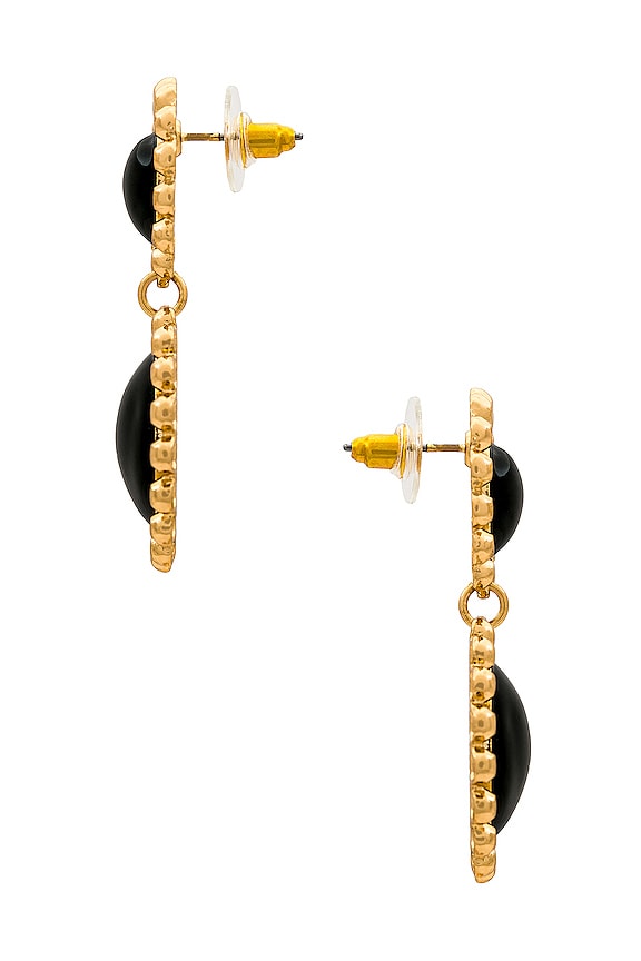view 2 of 2 Circle Drop Earring in Black & Gold