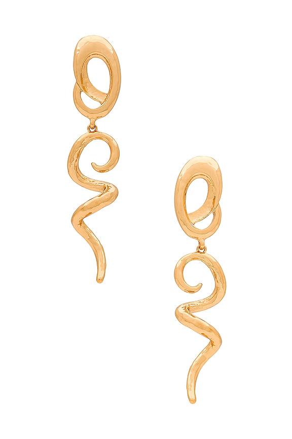 view 1 of 2 Downward Spiral Earrings in Gold