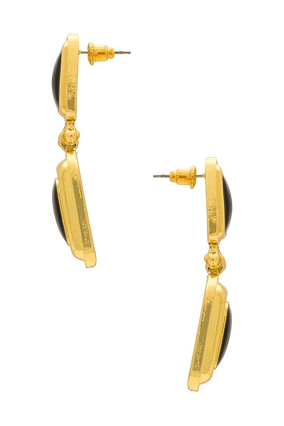 view 2 of 2 Art Deco Earrings in Black & Gold