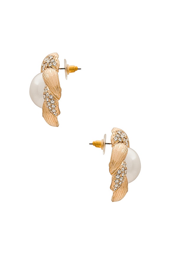 view 2 of 2 Pearl Stud Combo Earring in Pearl & Gold