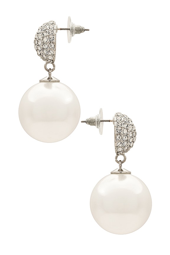 view 2 of 2 Pearl Drop Earring in Pearl & Silver
