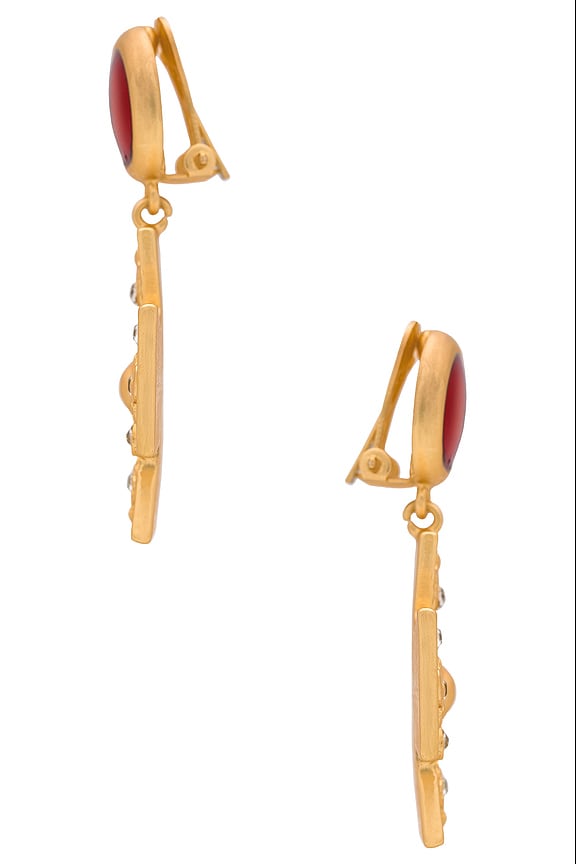 view 2 of 2 Cross Drop Earring in Gold
